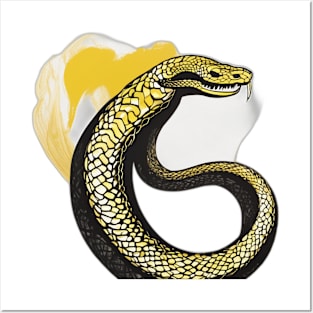 Snake Yellow Shadow Silhouette Anime Style Collection No. 365 Posters and Art